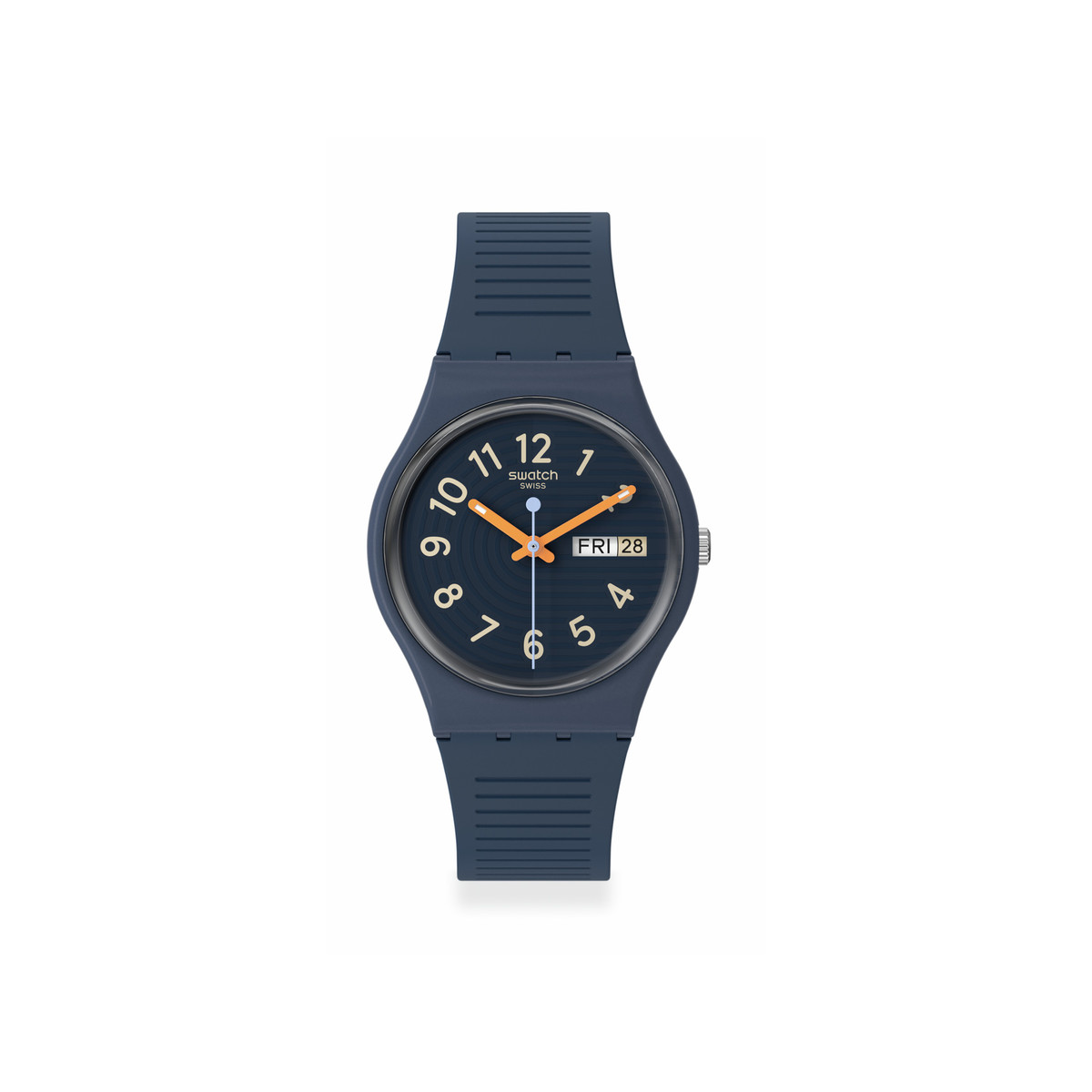 Montre SWATCH Gent biosourced Trendy lines at night homme bracelet silicone bleu