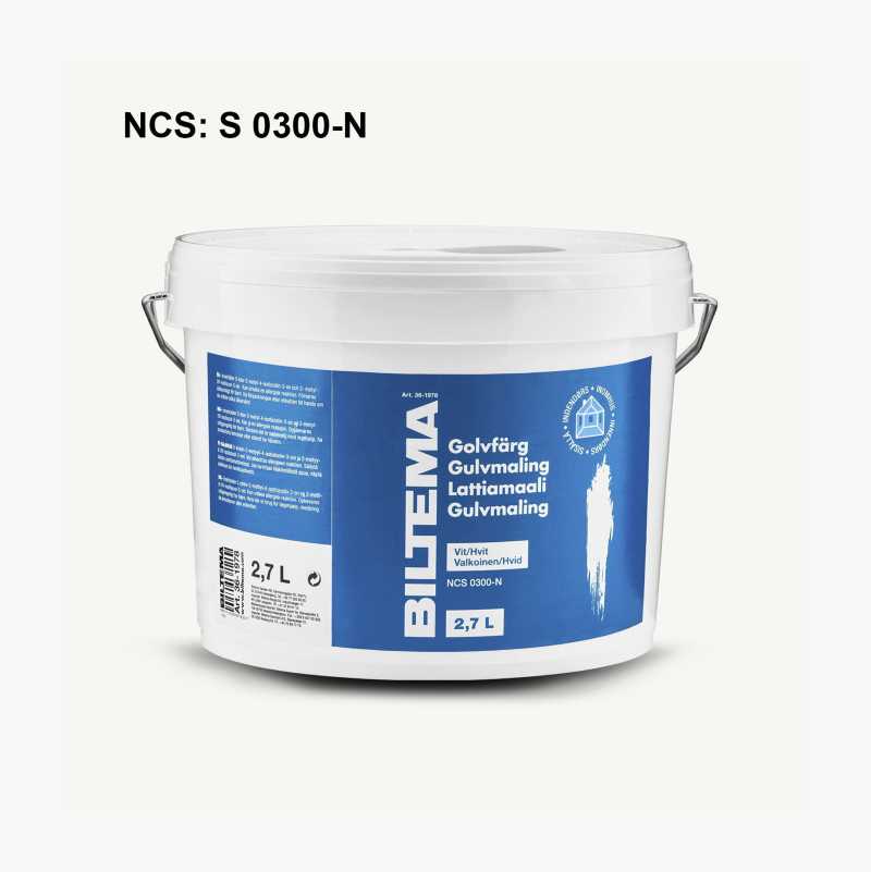 Gulvmaling FLOOR, hvit, 2,7 liter