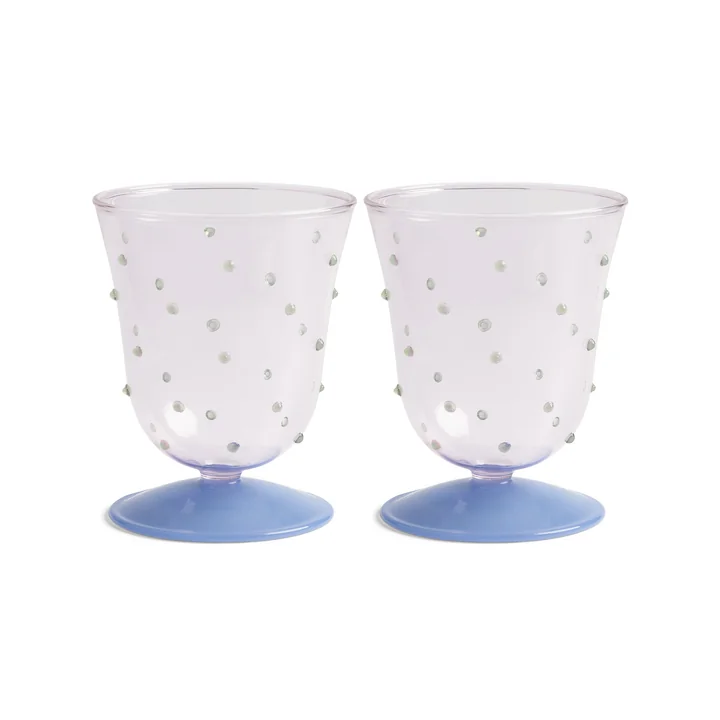 &klevering - Dot Trinkglas 200 ml, pink (2er-Set)