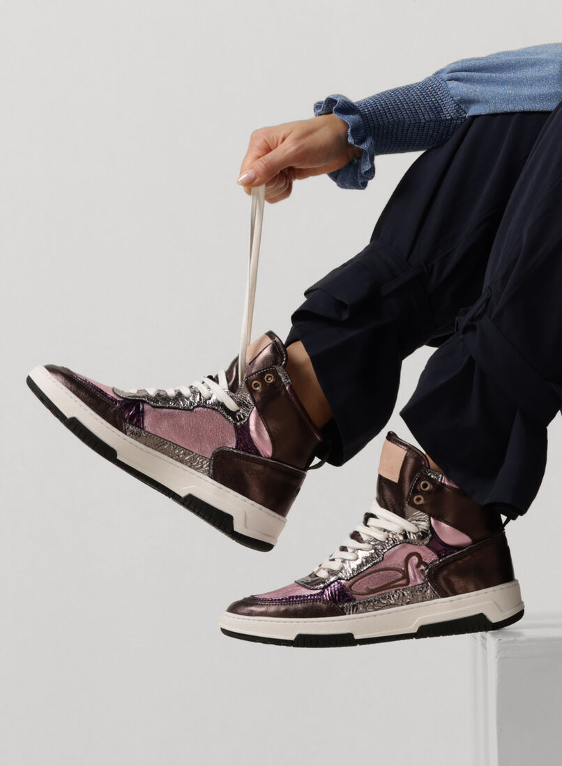FRED DE LA BRETONIERE roze fred de la bretoniere hoge sneaker yara high
