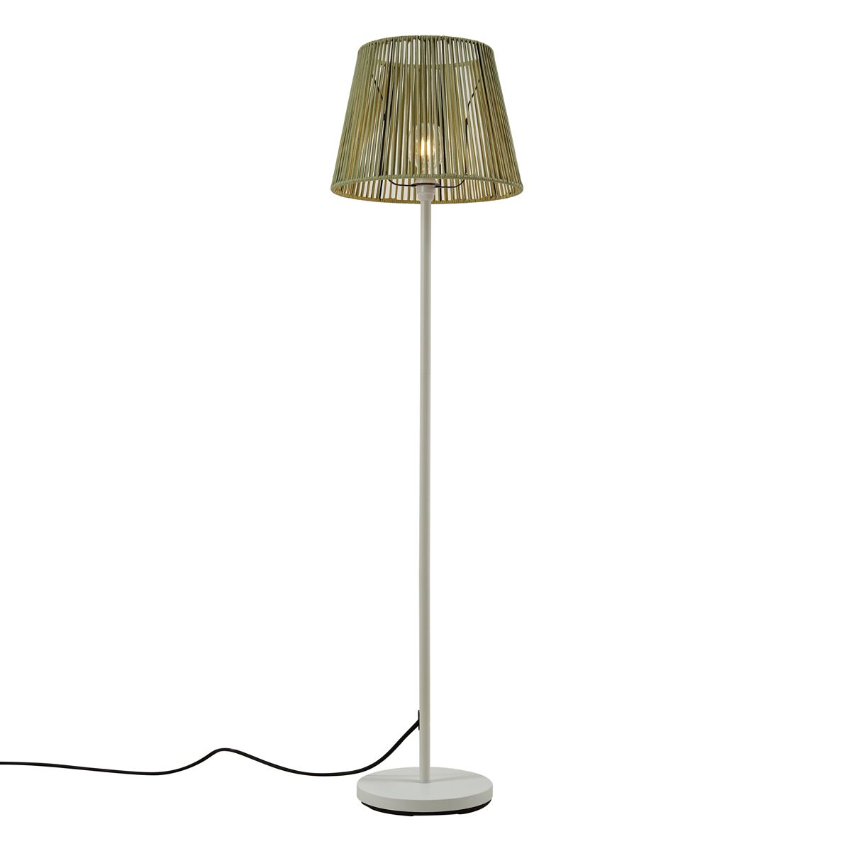 Buiten vloerlamp wit met kap groen touw IP44 - Virginia Jayla