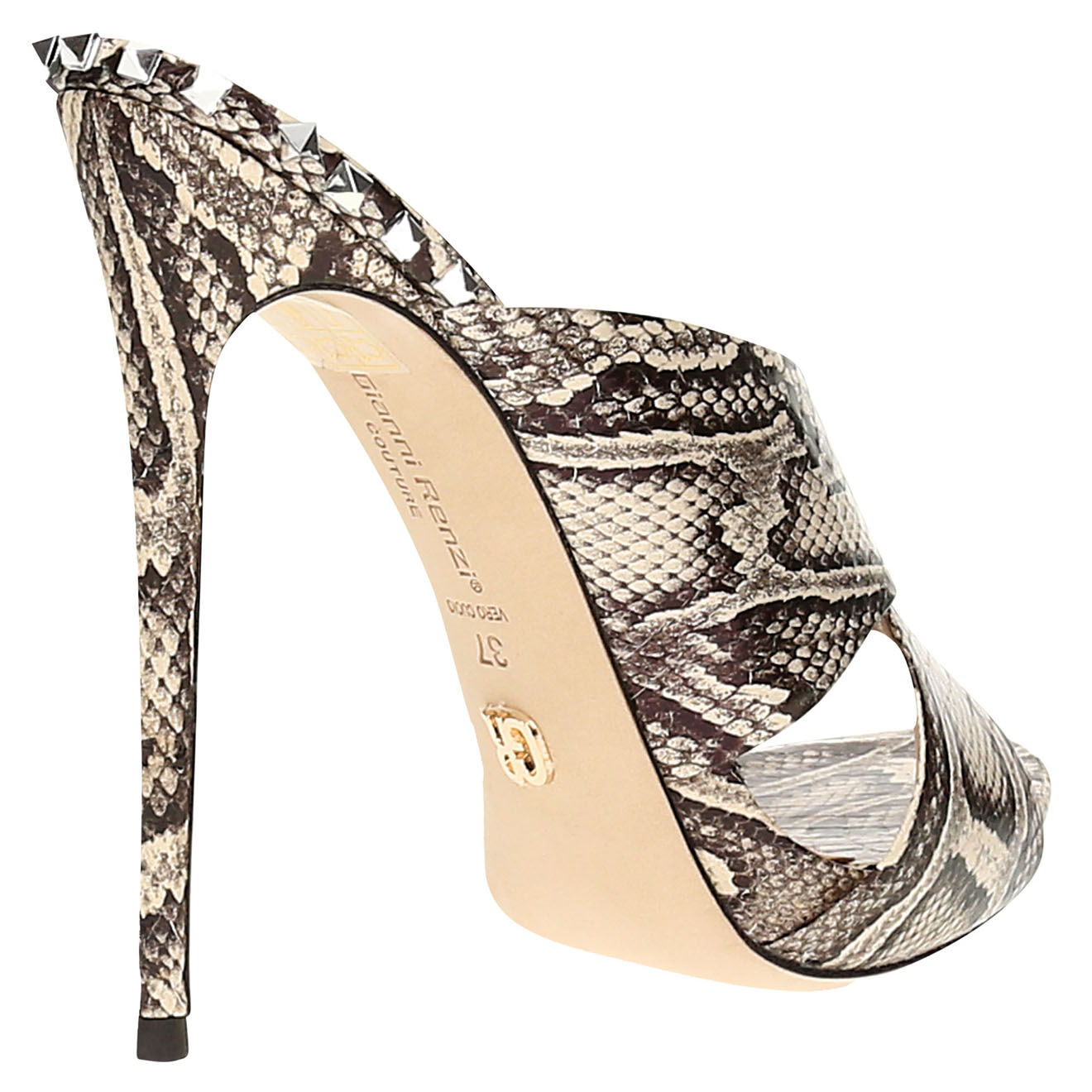 Gianni Renzi Mules en Cuir python - Talon 11.5 cm