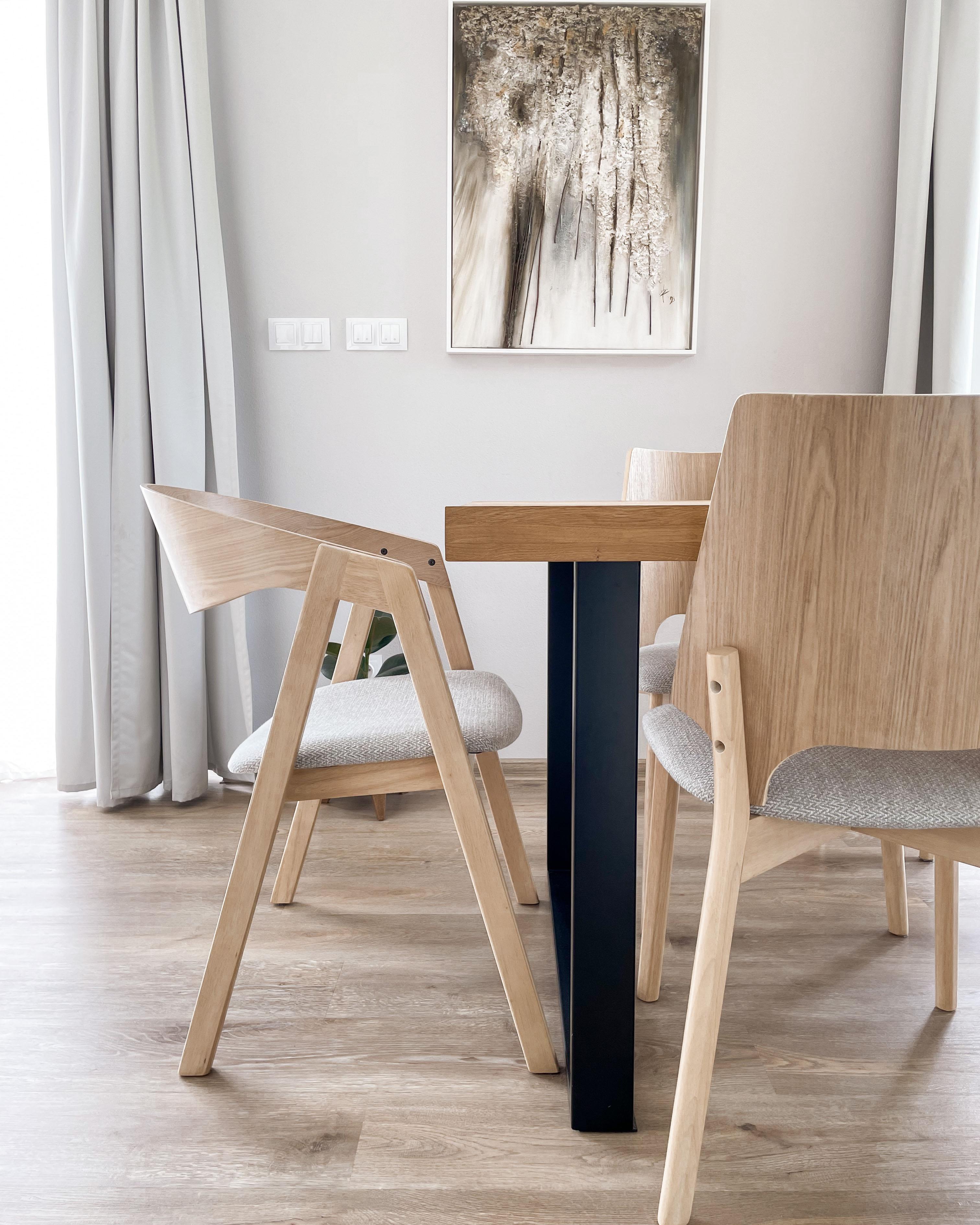 Set van 2 eetkamerstoelen YUBA Hout Lichtgrijs