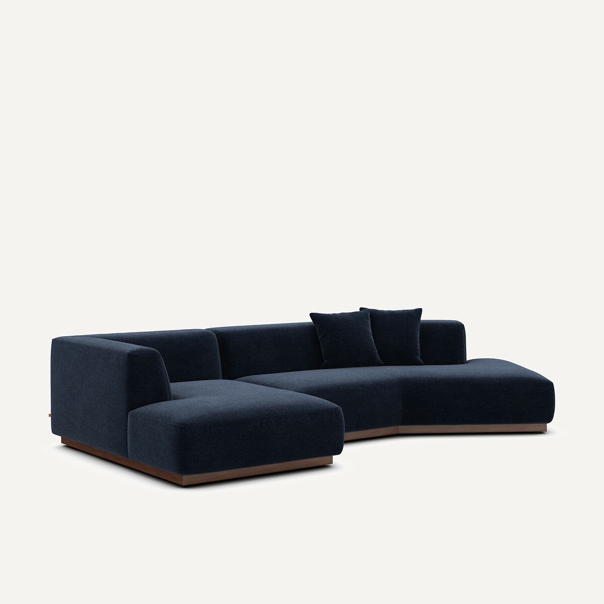 AM.PM<br>Sofá de canto aberto em veludo chenille, Jacopo