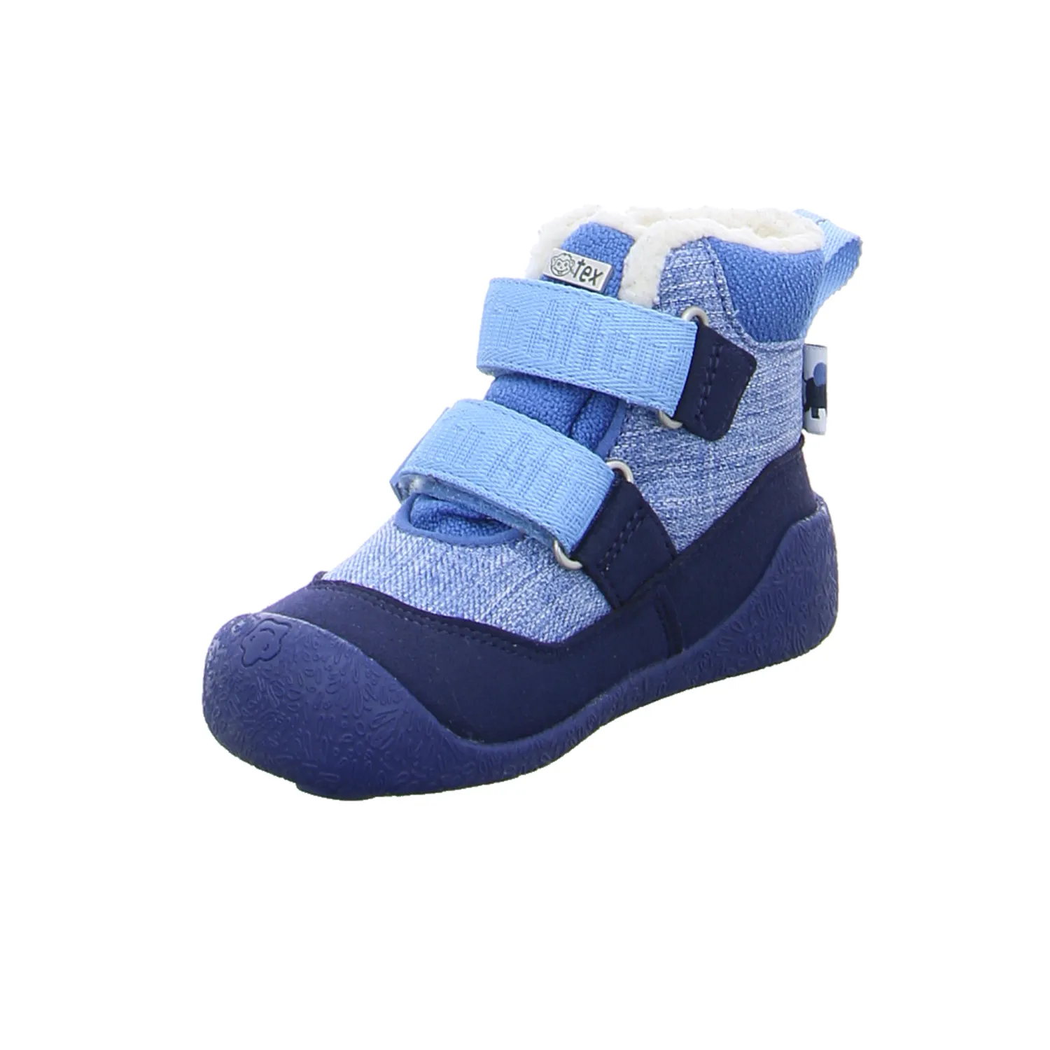 AFFENZAHN Kleinkinder-Winter-Bottine Blau Textil  Komfortschuh