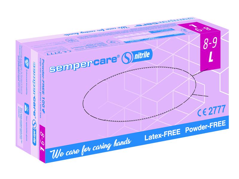 Sempercare Einweghandschuh Nitril Grösse L 100 Stück Nitril-Handschuhe blau