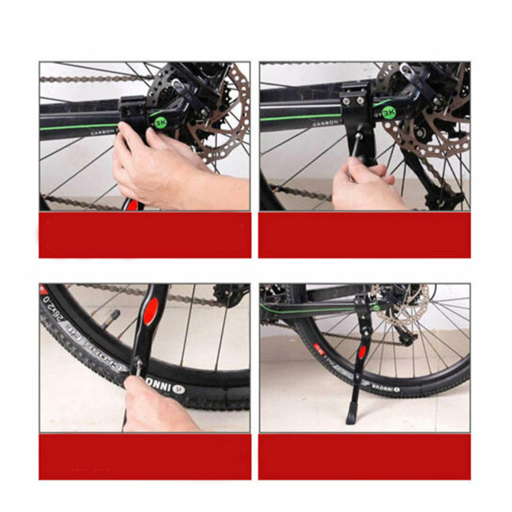 Universal Fahrrad Ständer Verstellbare Velo Fussstütze Gravel Bike Bikepacking Park Radständer - Schwarz