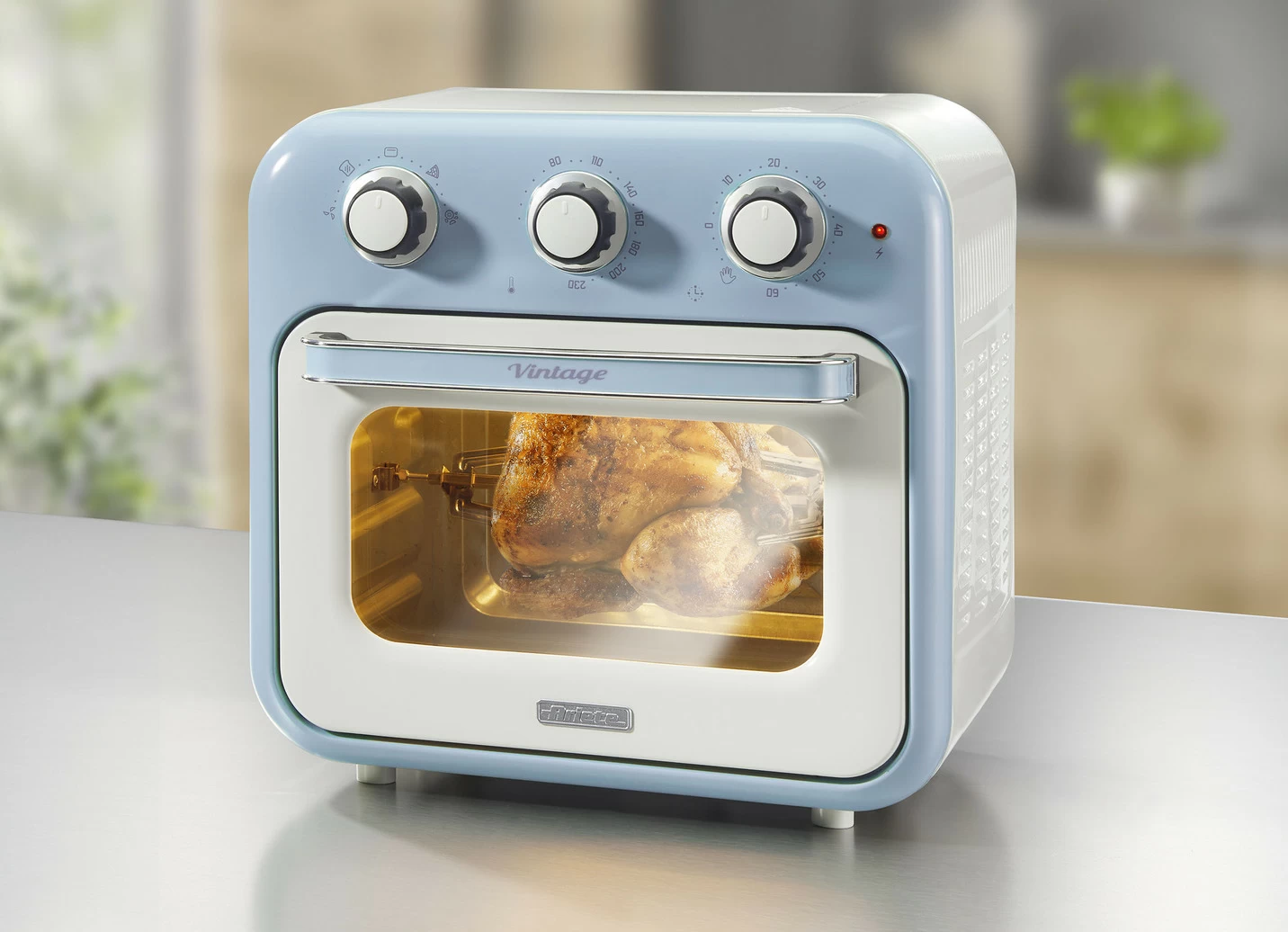 Ariete 2-in-1 Heißluft-Ofen im Vintage-Design