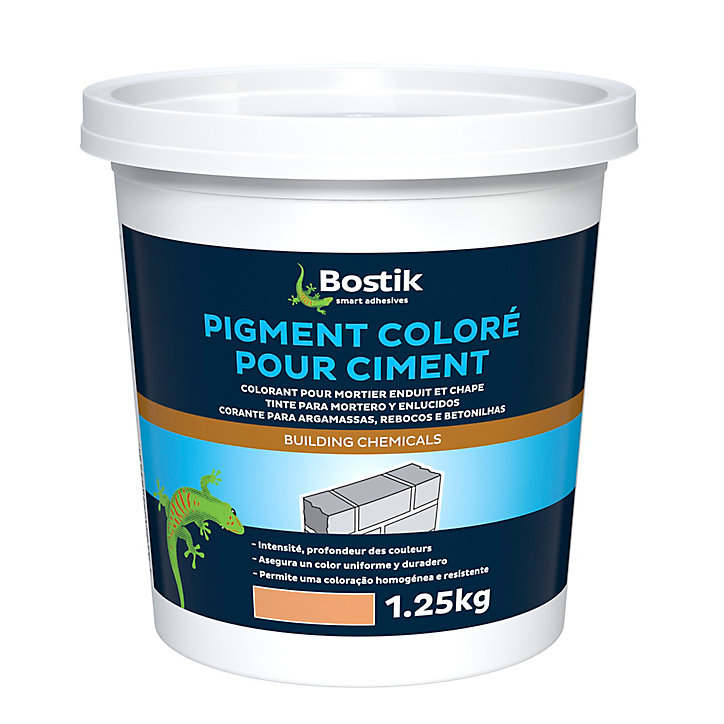 Colorant Bostik Pigment pour Ciment, Mortier, Enduit et Chape Orange 1,25kg