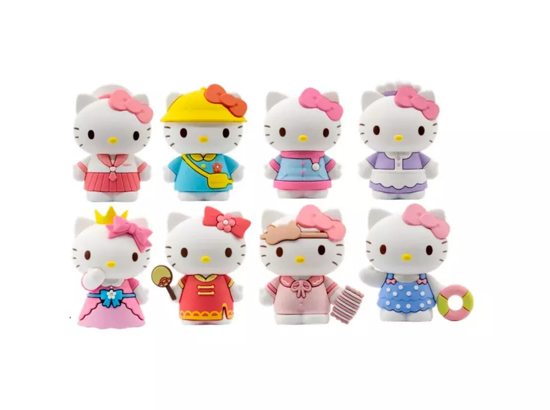 FIGURA HELLO KITTY VESTIDOS 7CM MODELOS SORTIDOS
