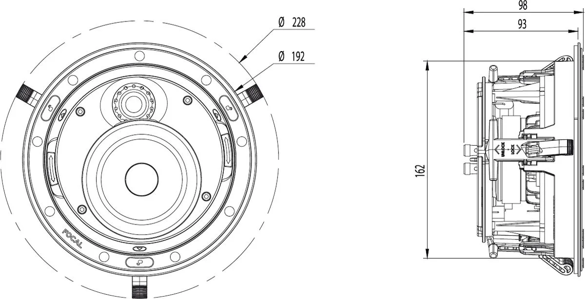 Focal 300 ICW4 (la pièce) Enceintes encastrables