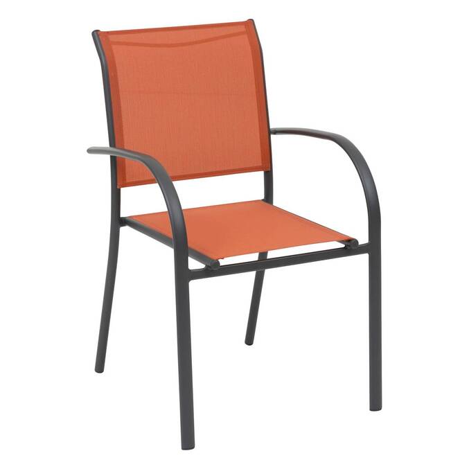 Fauteuil de jardin empilable PIAZZA Ambre & Graphite