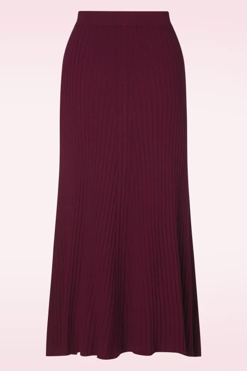 Surkana Ruby gebreide midi rok in bordeaux