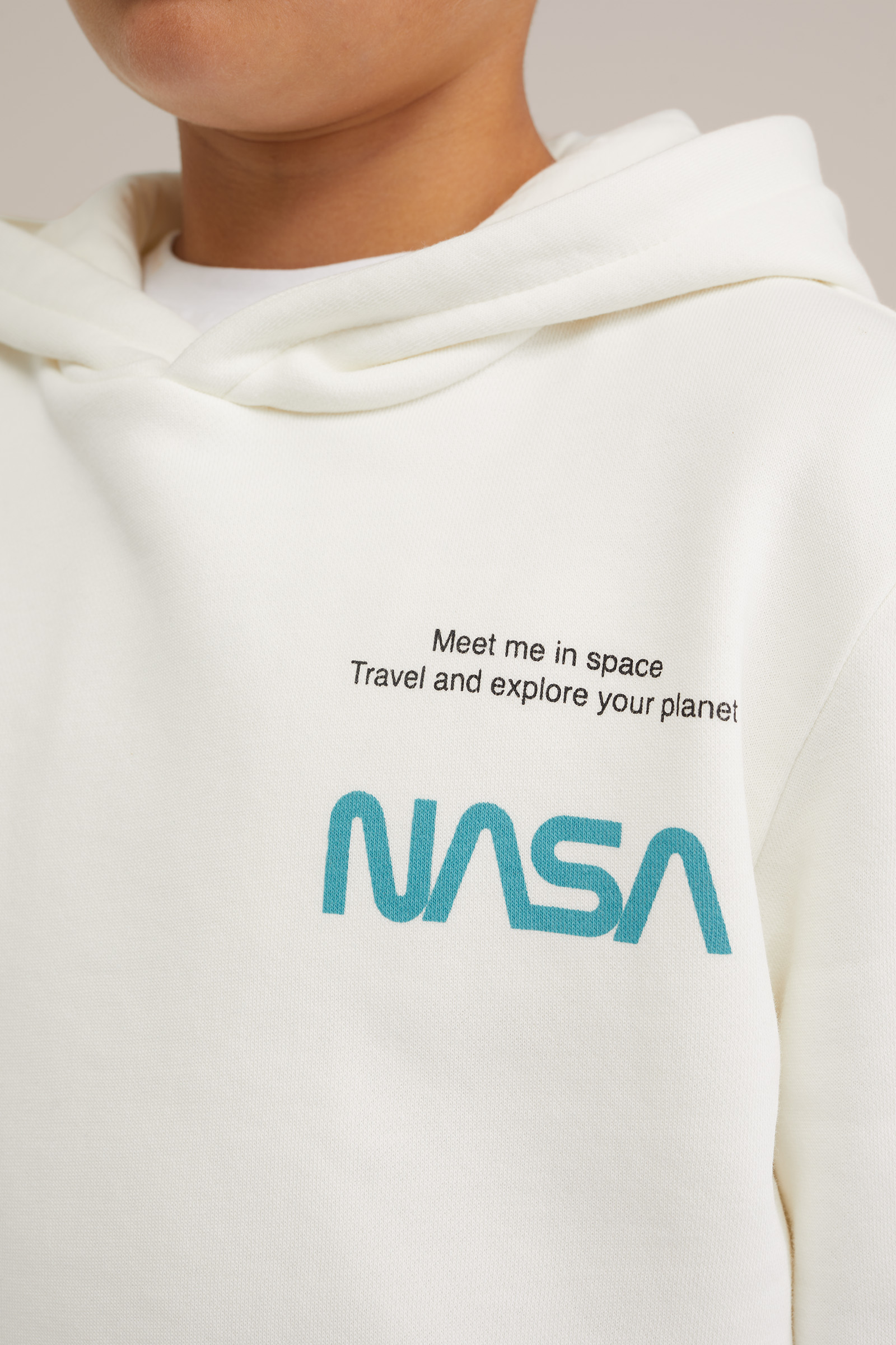 Jongens NASA®-hoodie met opdruk WE Fashion Wit