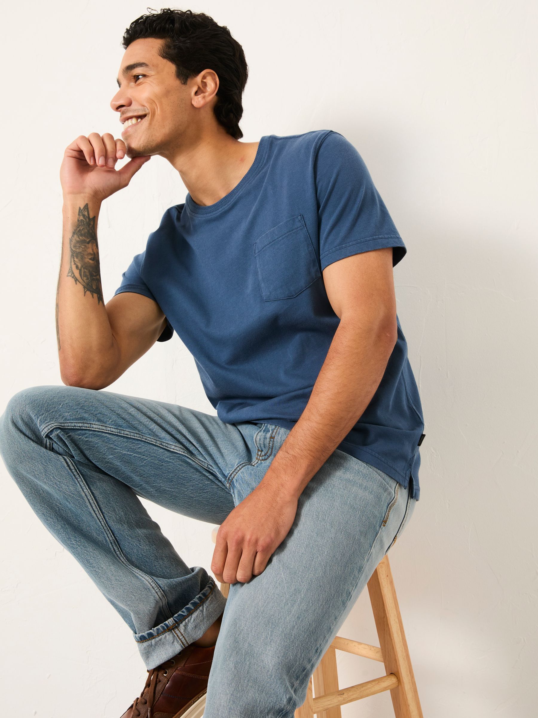Frans marineblauw - FatFace Pocket T-Shirt