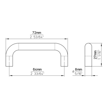 Greep Anke mat zwart 72mm