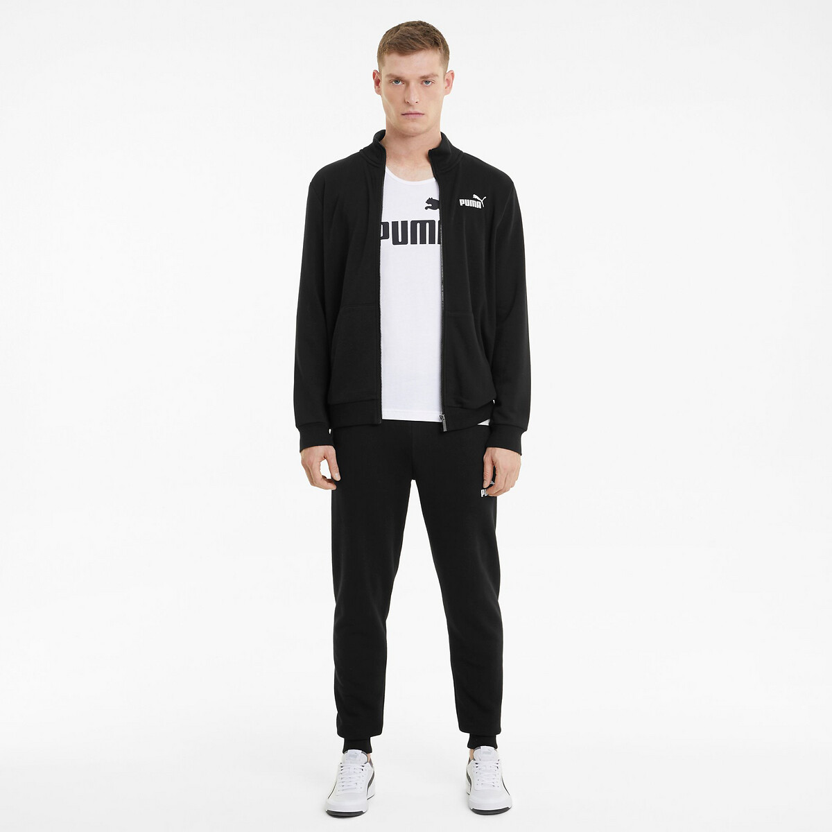 Suéter PUMA com zíper e logo pequeno essencial