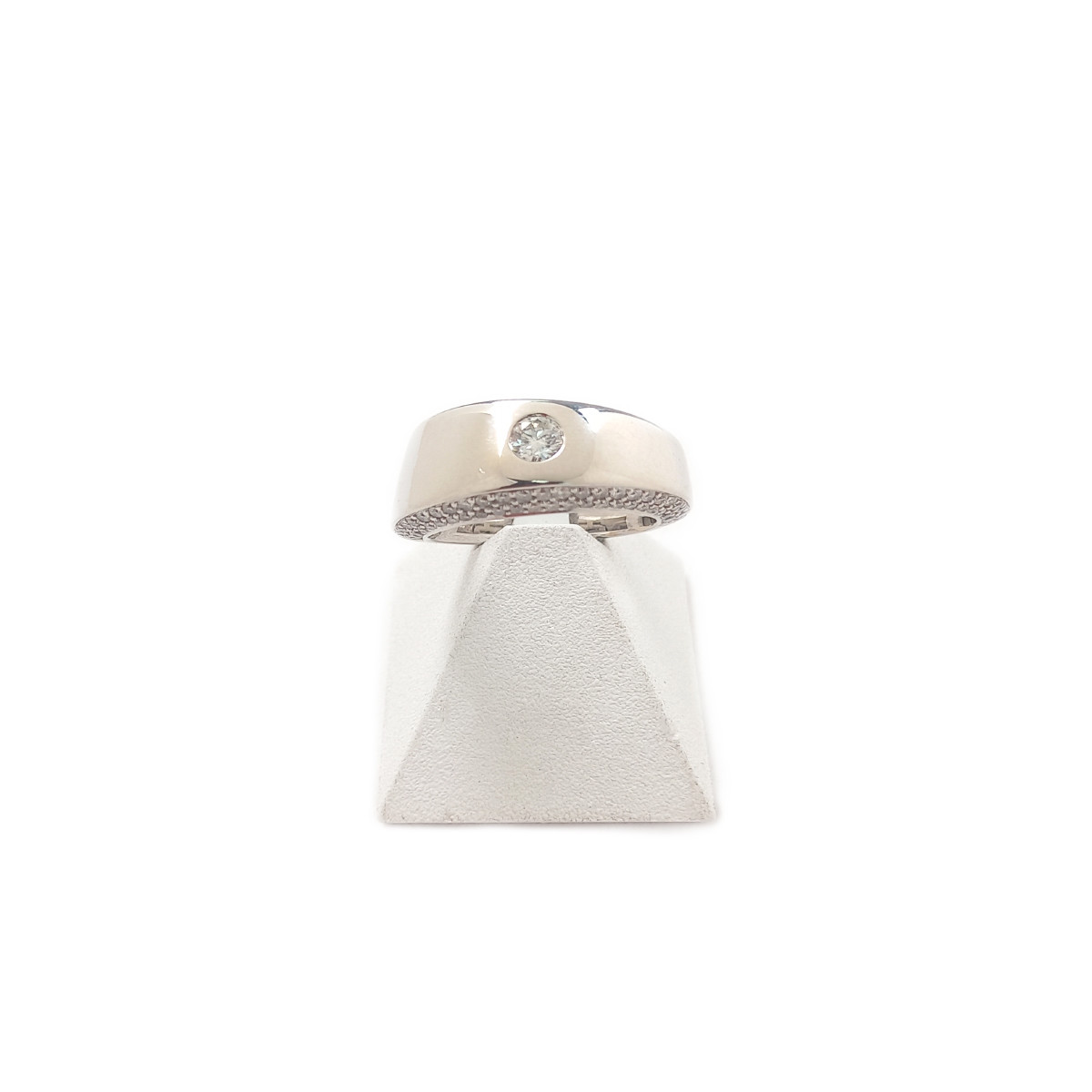 Bague d'occasion or 750 blanc diamants