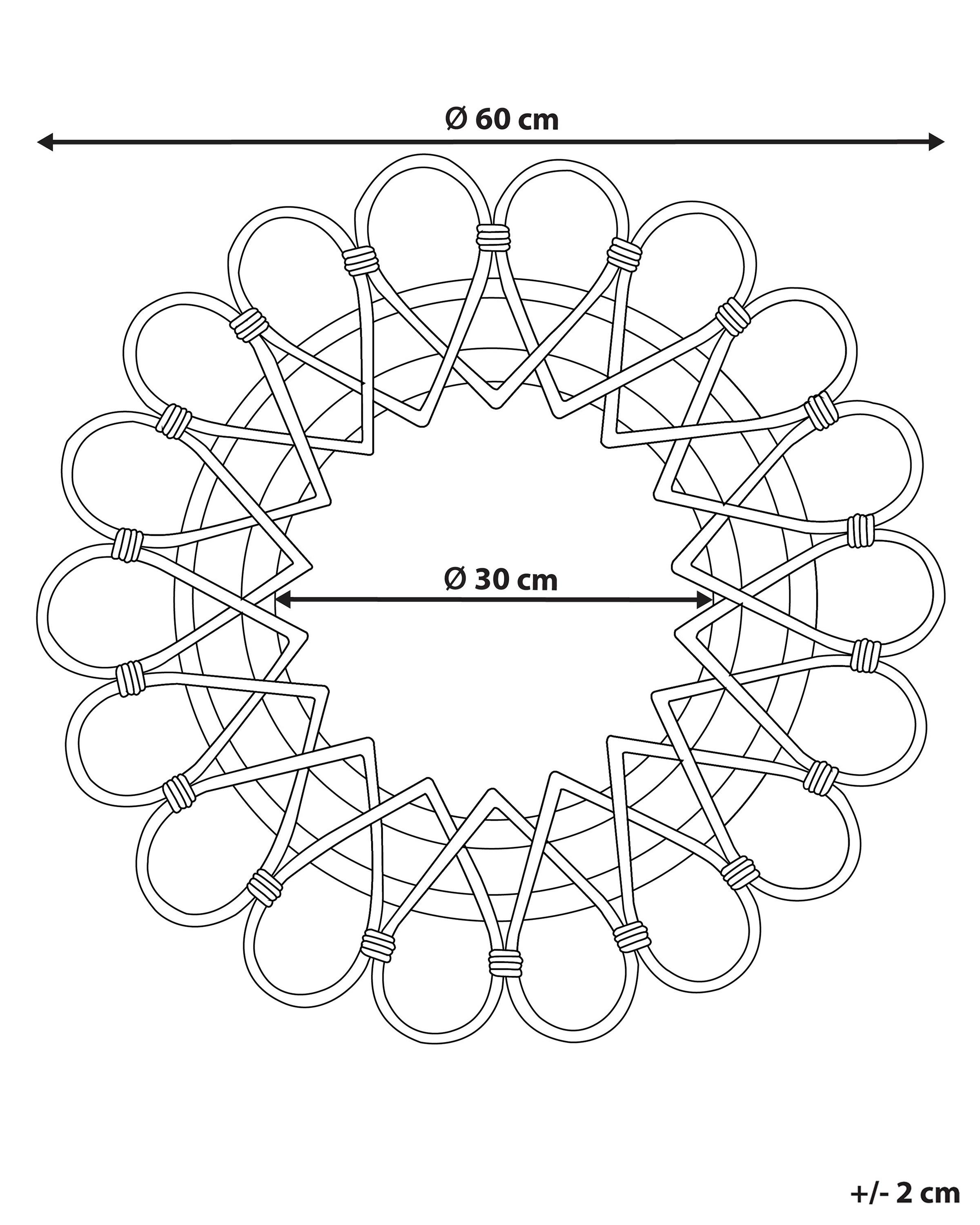 Wandspiegel BABAI 60 cm 60 cm Rotan Natuurlijk
