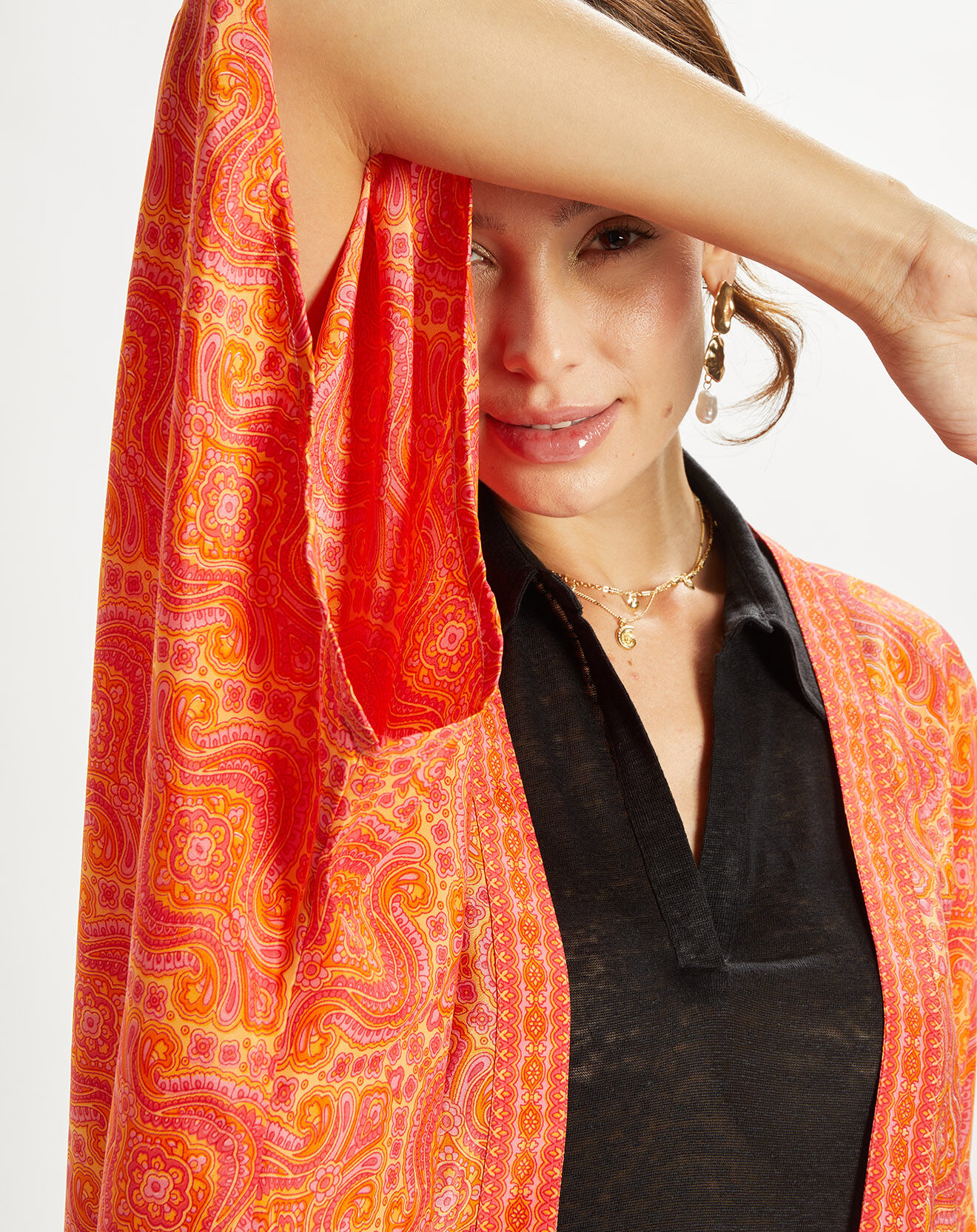 Lauren Vidal Kimono en Soie mélangée Sasha sunny