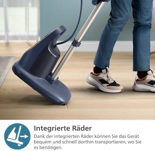 Philips All-in-One-Bügelkomplettlösung 8500-Serie - Mehrwinkliges Bügelbrett, kein Verbrennen, abnehmbare Basis, Dual Heating Technologie, tötet 99,9% der Bakterien und Staubmilben* (AIS8530/20)
