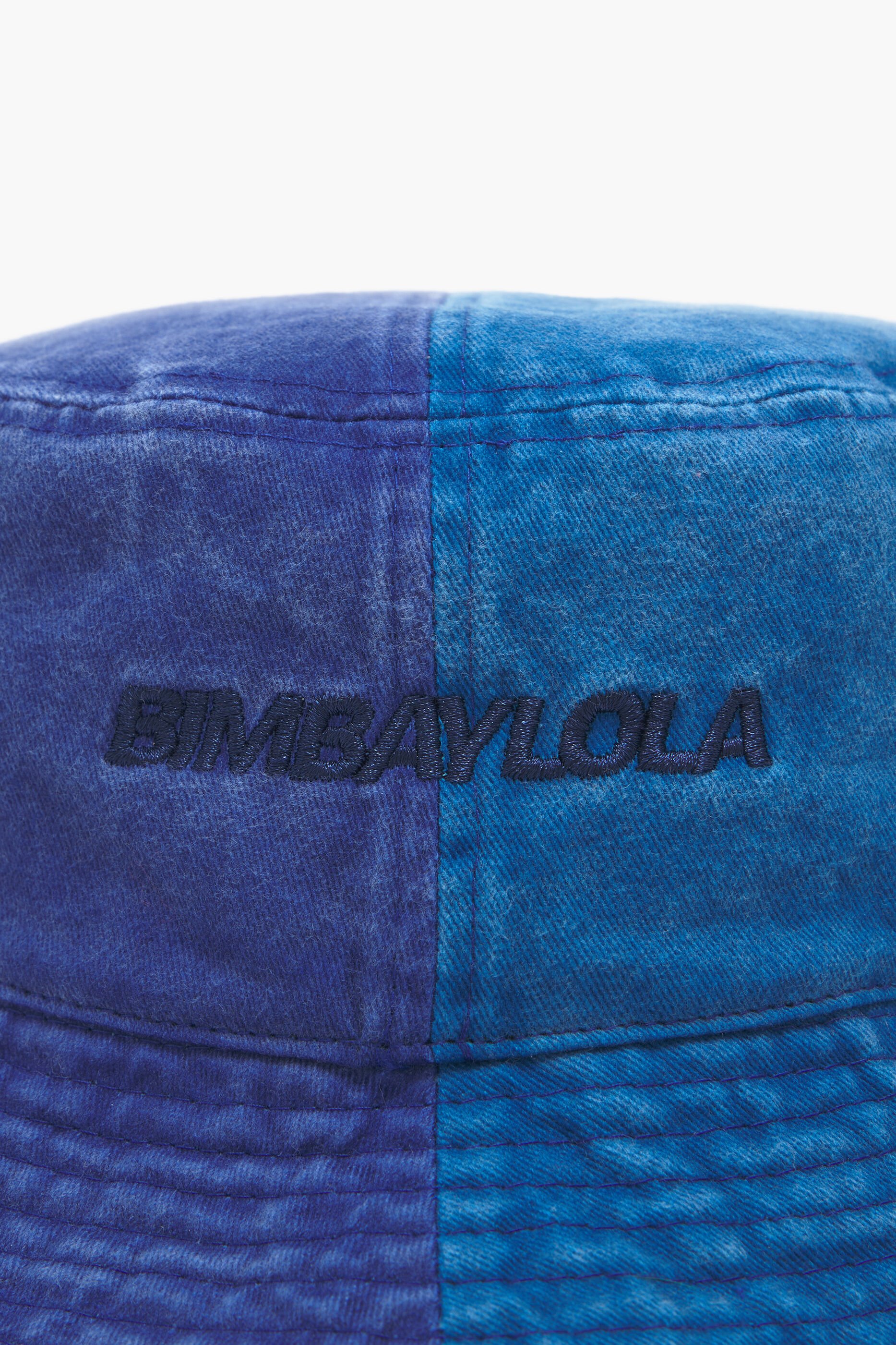 Chapéu bucket de algodão bicolor azul