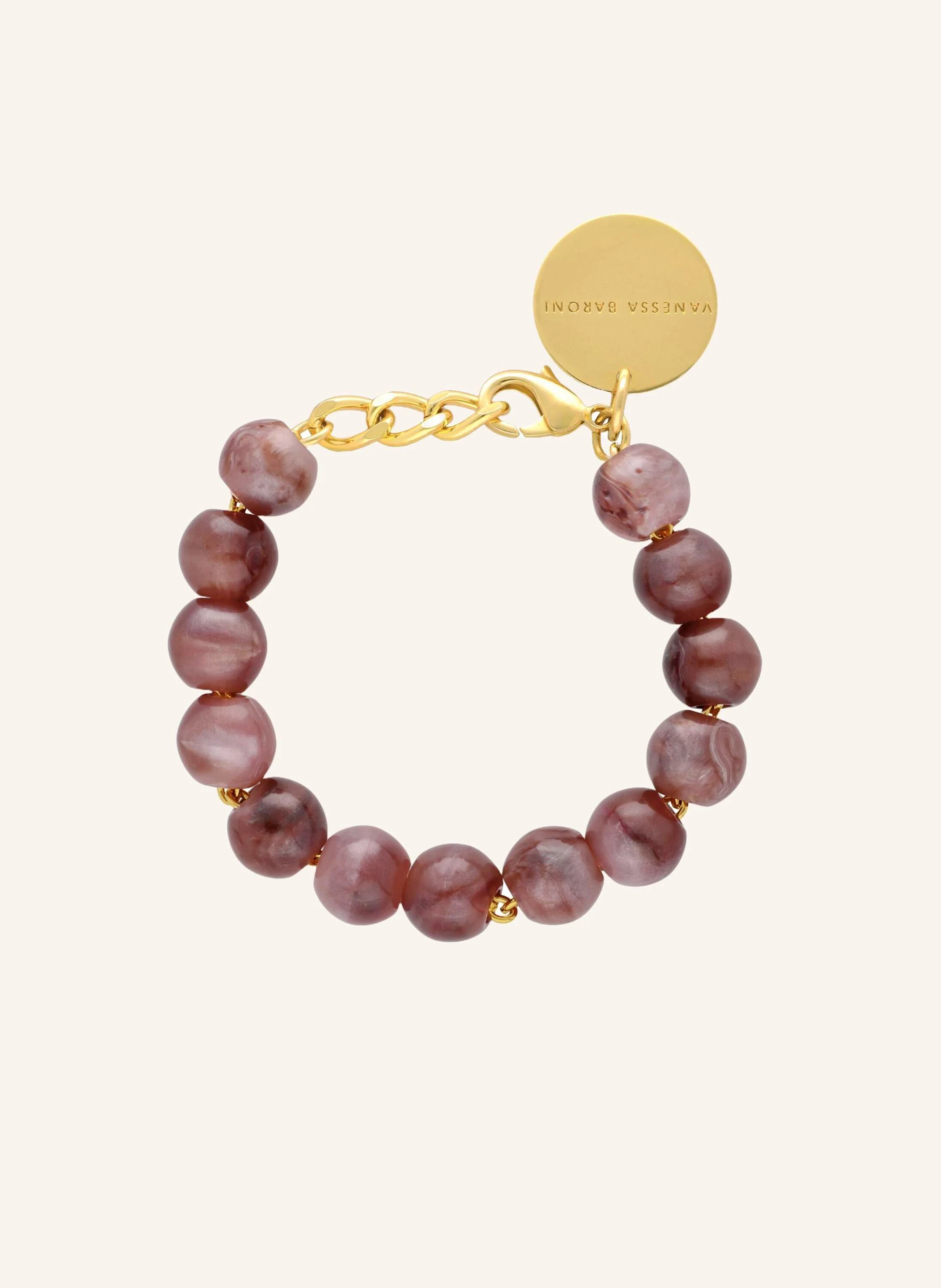 VANESSA BARONI Armband MINI BEADS BRACELET TOFFEE MARBLE by GLAMBOU