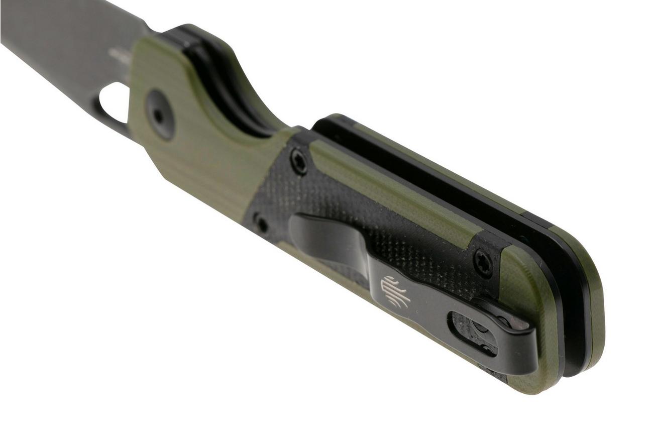Kizer Vanguard Mini Militaw V3634SA5 Liner Lock, Blackwashed Nitro-V, Green G10, Black G10 Inlay, zakmes, Jonathan Styles design