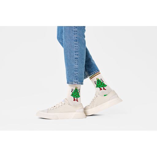 Happy Socks Happy Tree Strømper, White, 41-46