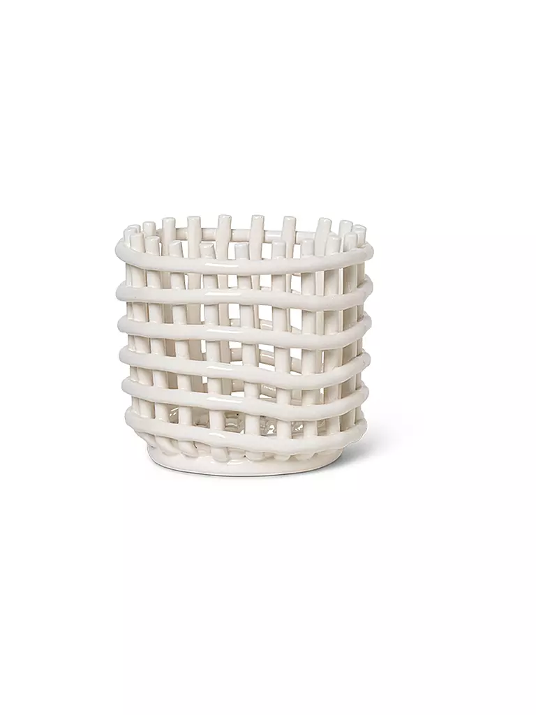 FERM LIVING Aufbewahrungskorb Ceramic Small Offwhite weiss