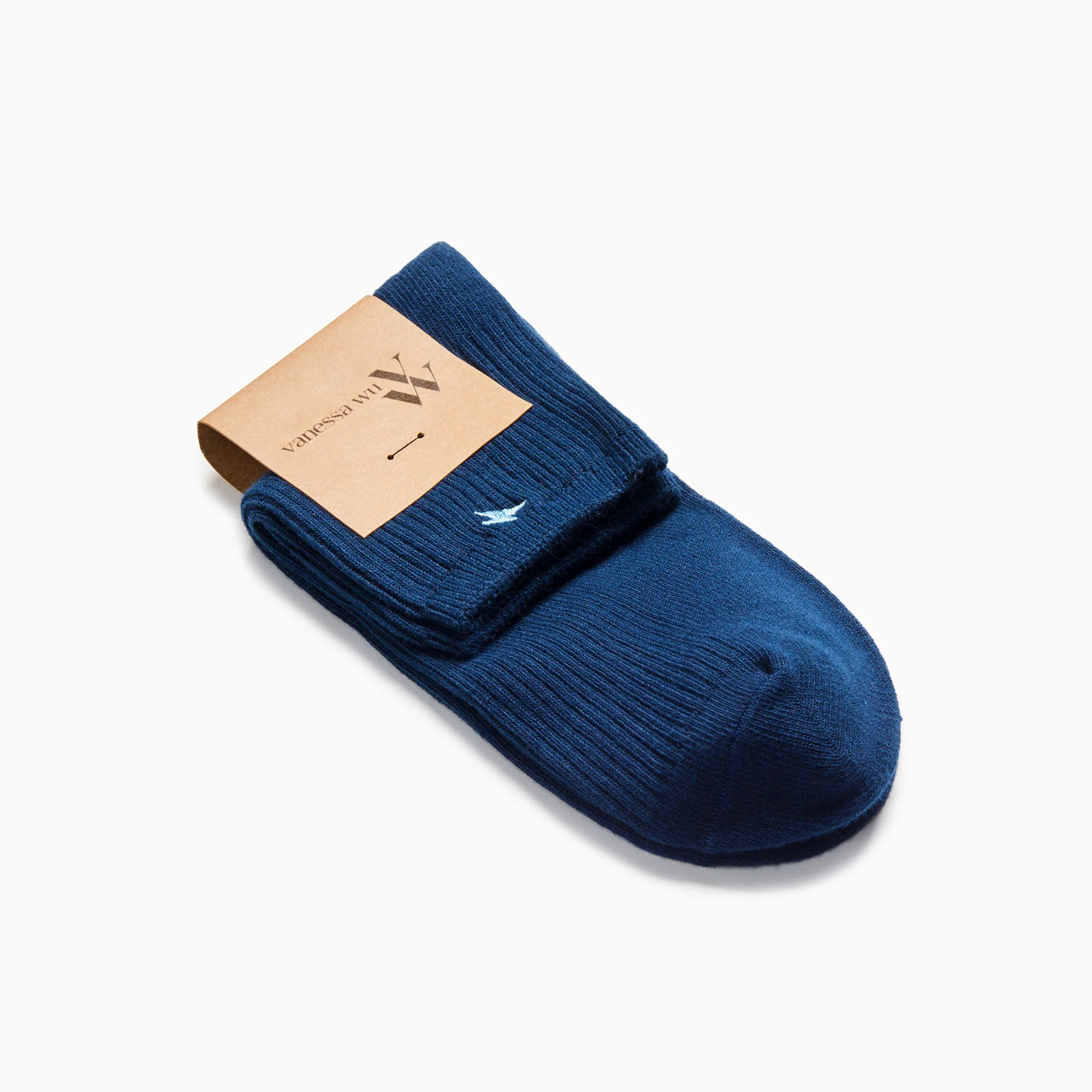 Chaussettes-Chaussettes courtes Amy bleu marine côtelées