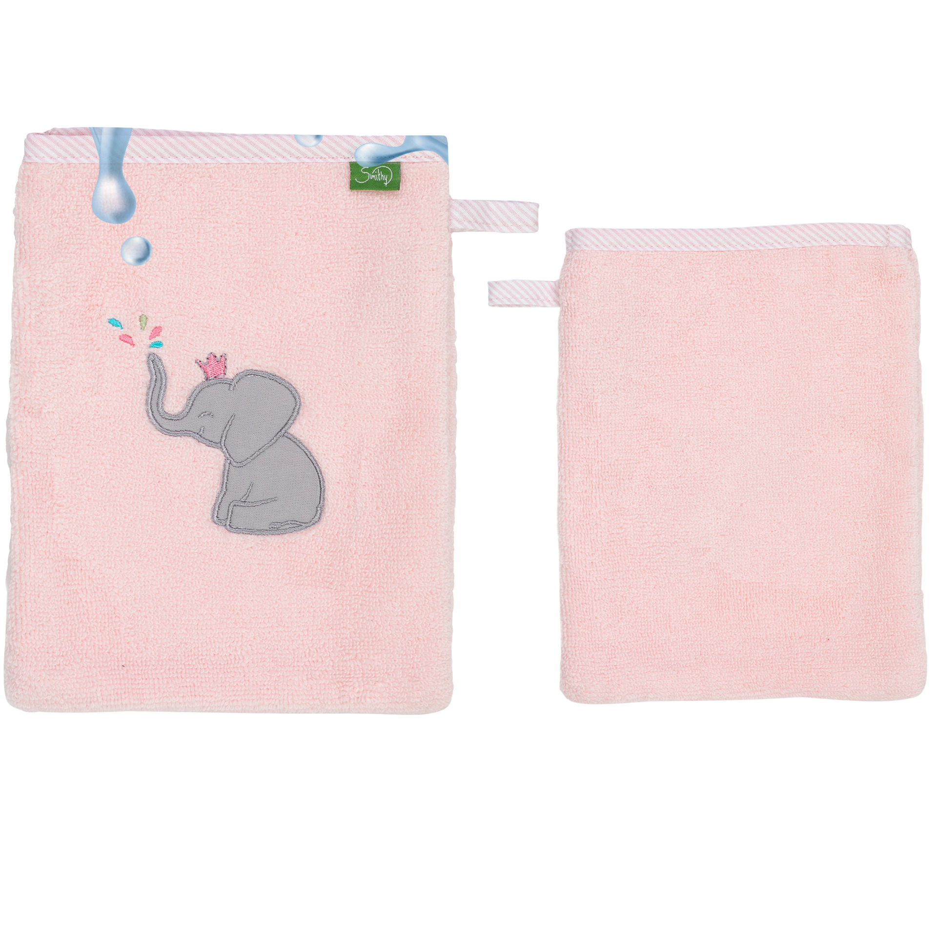 Smithy Waschhandschuh KLEINER ELEFANT 14 x 23 cm rosa