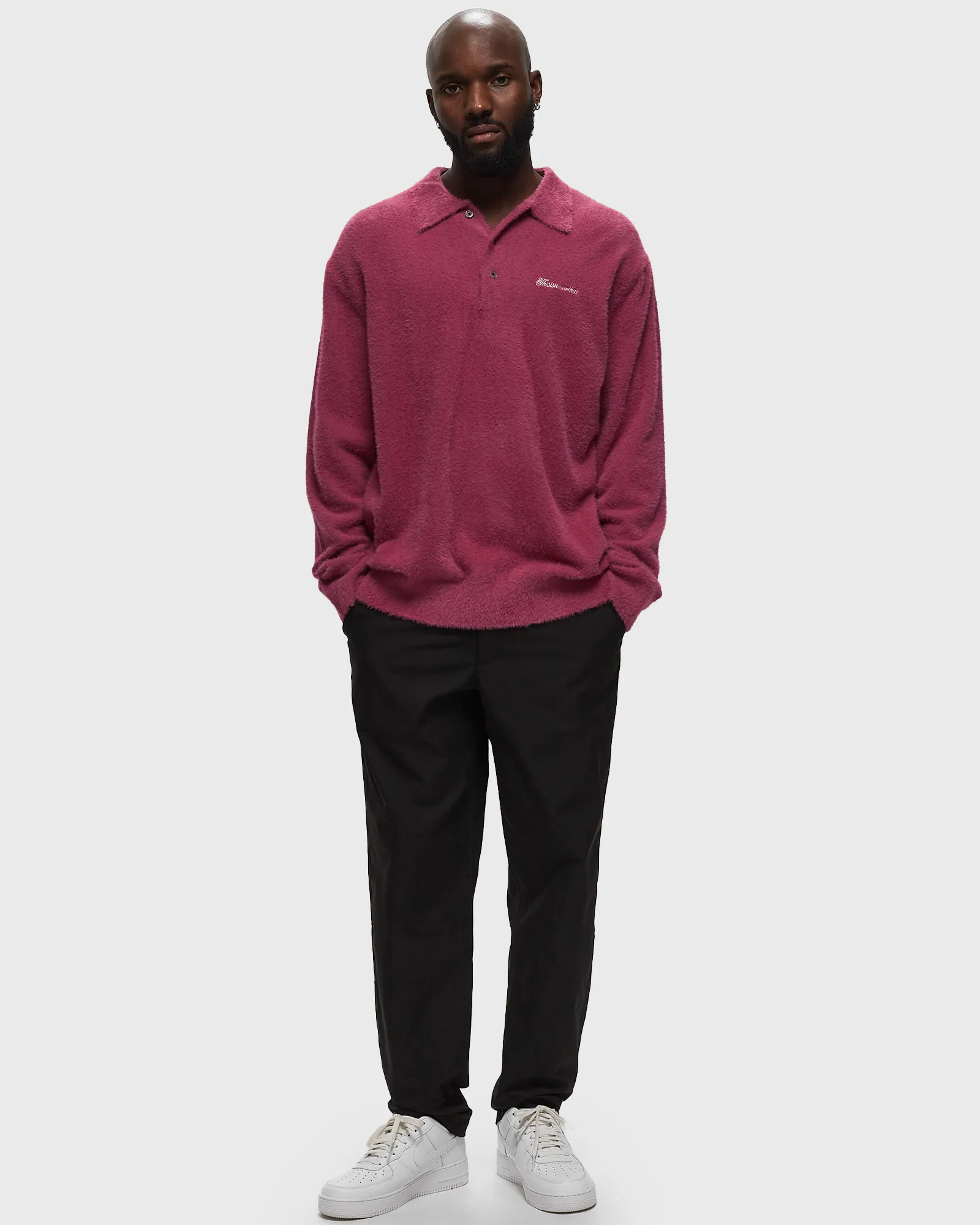 thisisneverthat Script Shaggy Knit Polo