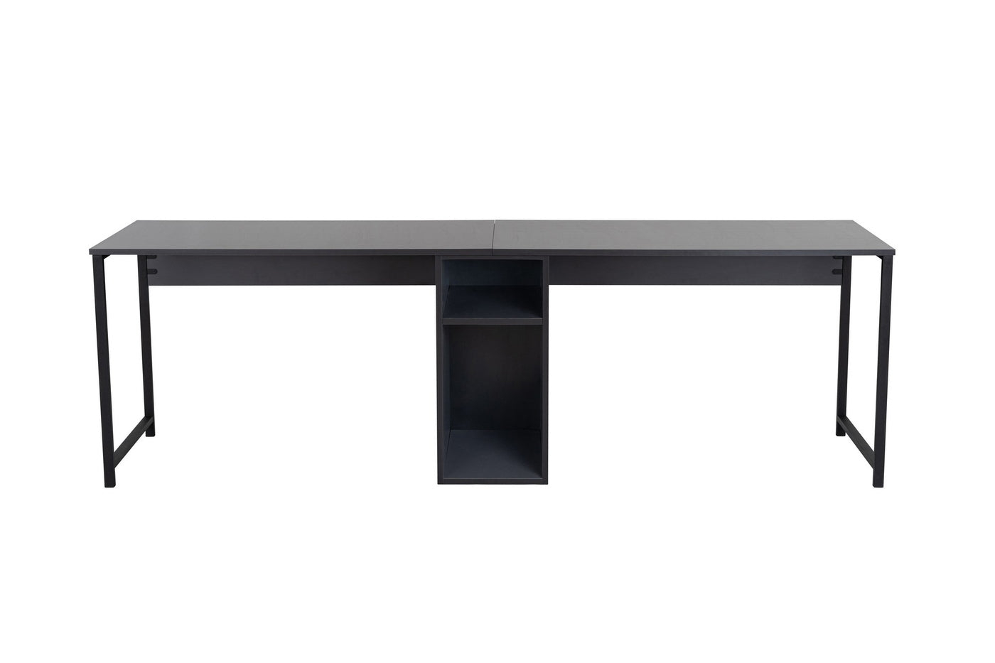 Giga Meubel - Bureau Antraciet Hout - 240x60x74cm - Twin