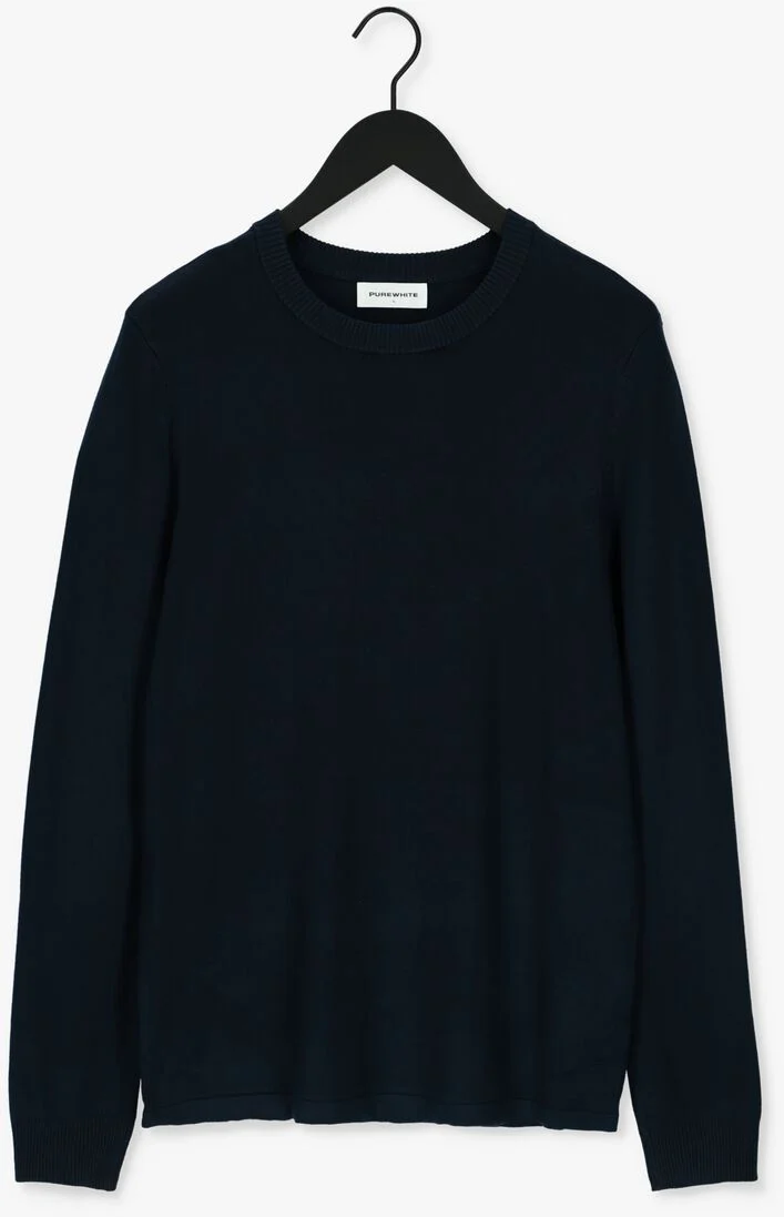 PUREWHITE donkerblauwe purewhite trui essential knit crewneck