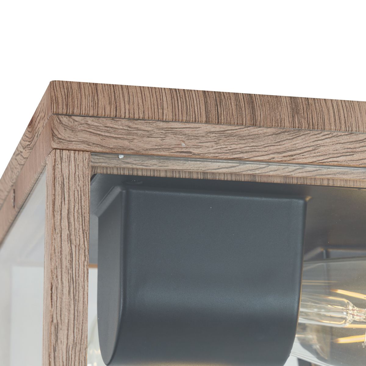 Industriële plafondlamp hout print IP44 2-lichts - Charlois