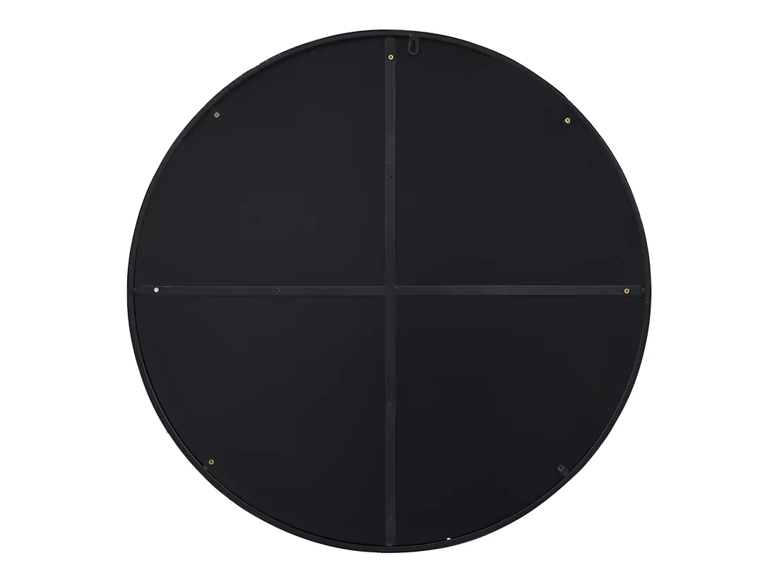 Miroir mural rond en métal - D.80 cm - Noir - JAFFREL
