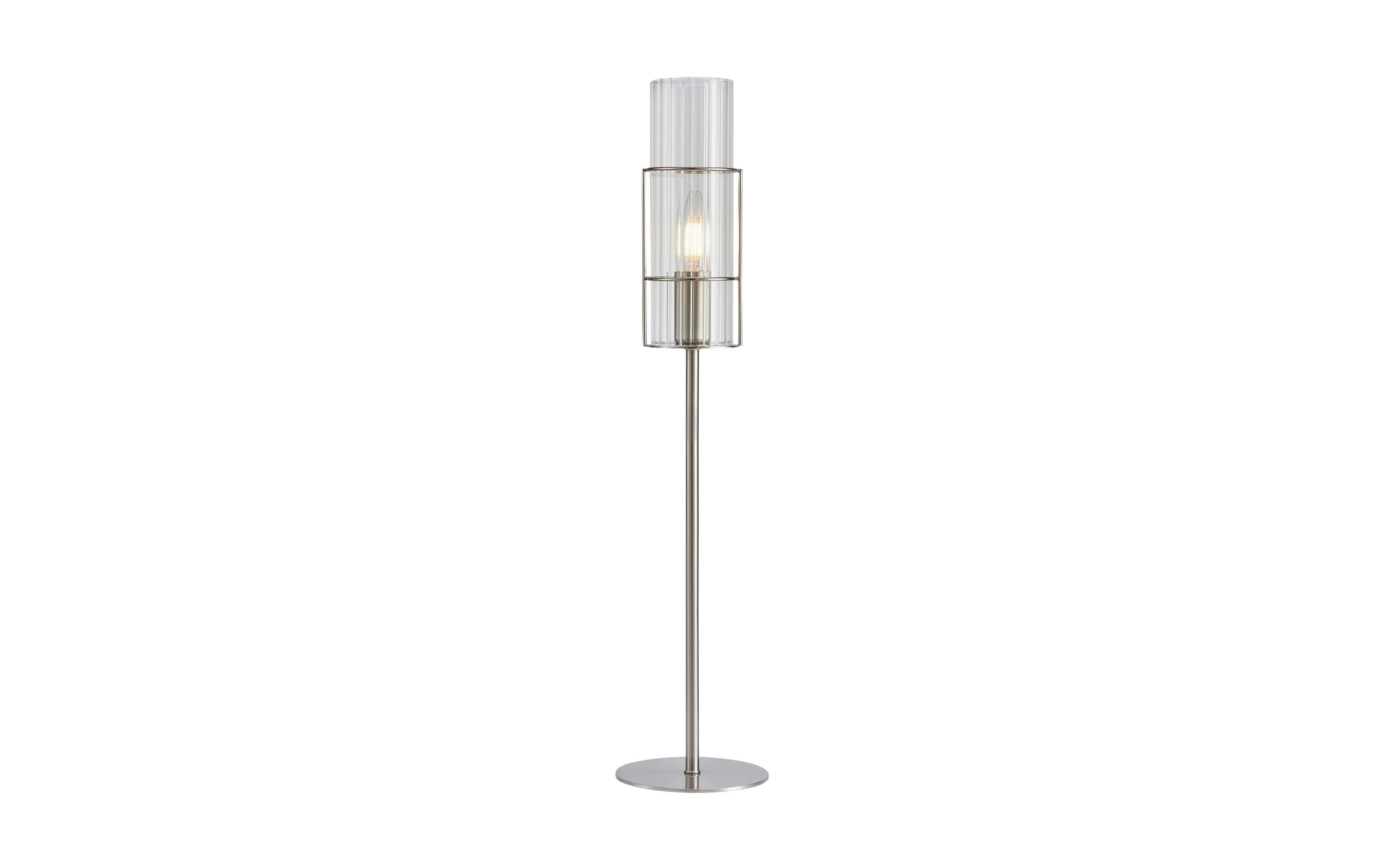 Tischleuchte Tubo 1L, E14, 65 cm, NickelWohnraumleuchte
