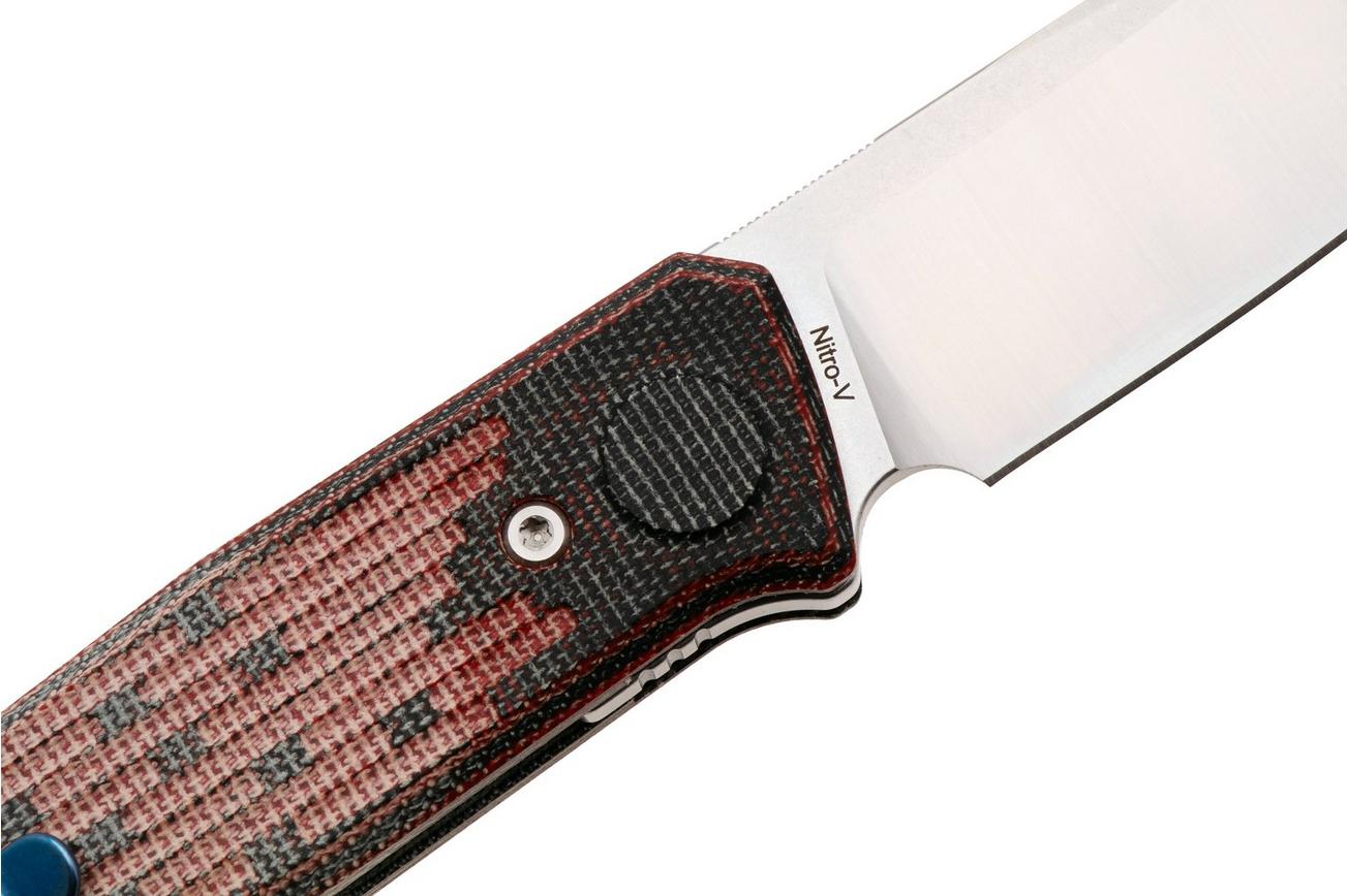 Reate PL-6 Satin Nitro-V, Red Black Micarta, zakmes