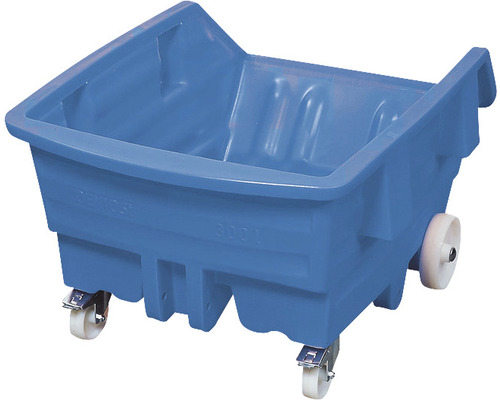 Kiepwagen met wielen, 500 l, kunststof, blauw