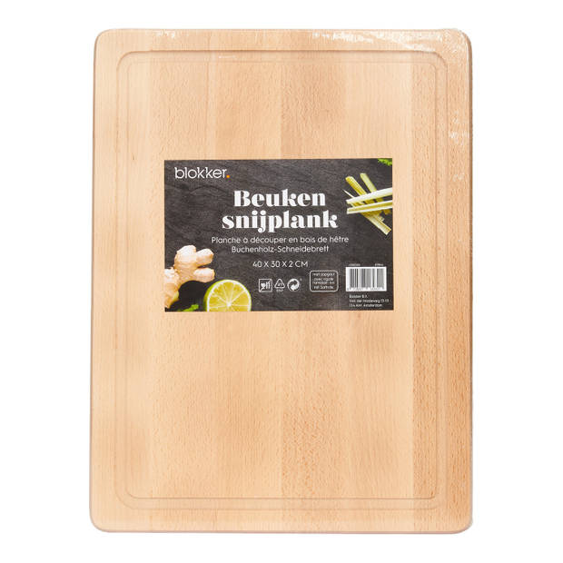 Blokker Snijplank Beuken - 40x30x2 cm