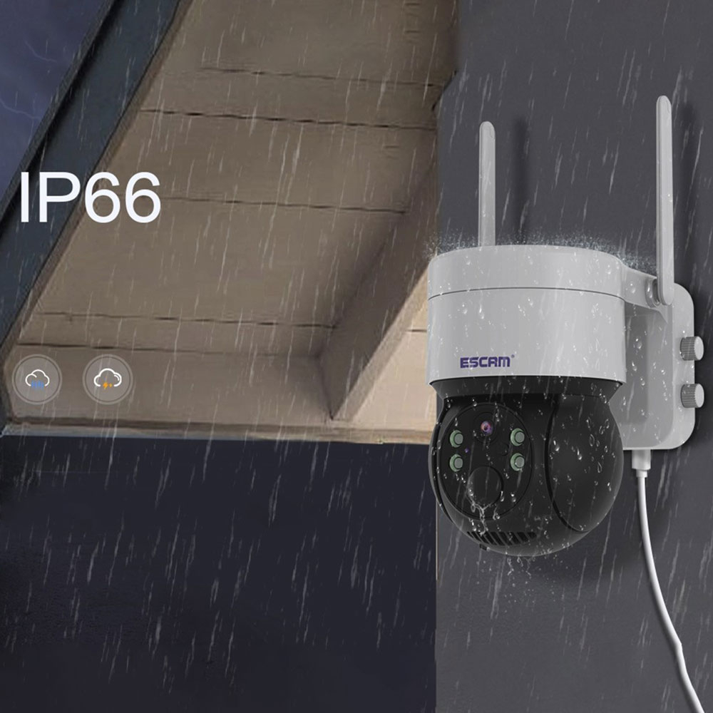 WiFi Solar IP Kamera 2MP 1080p mit 2-Wege-Audio / Infrarot LED's / Bewegungserkennung / Micro SD iOS/Android (IP66) - Weiss