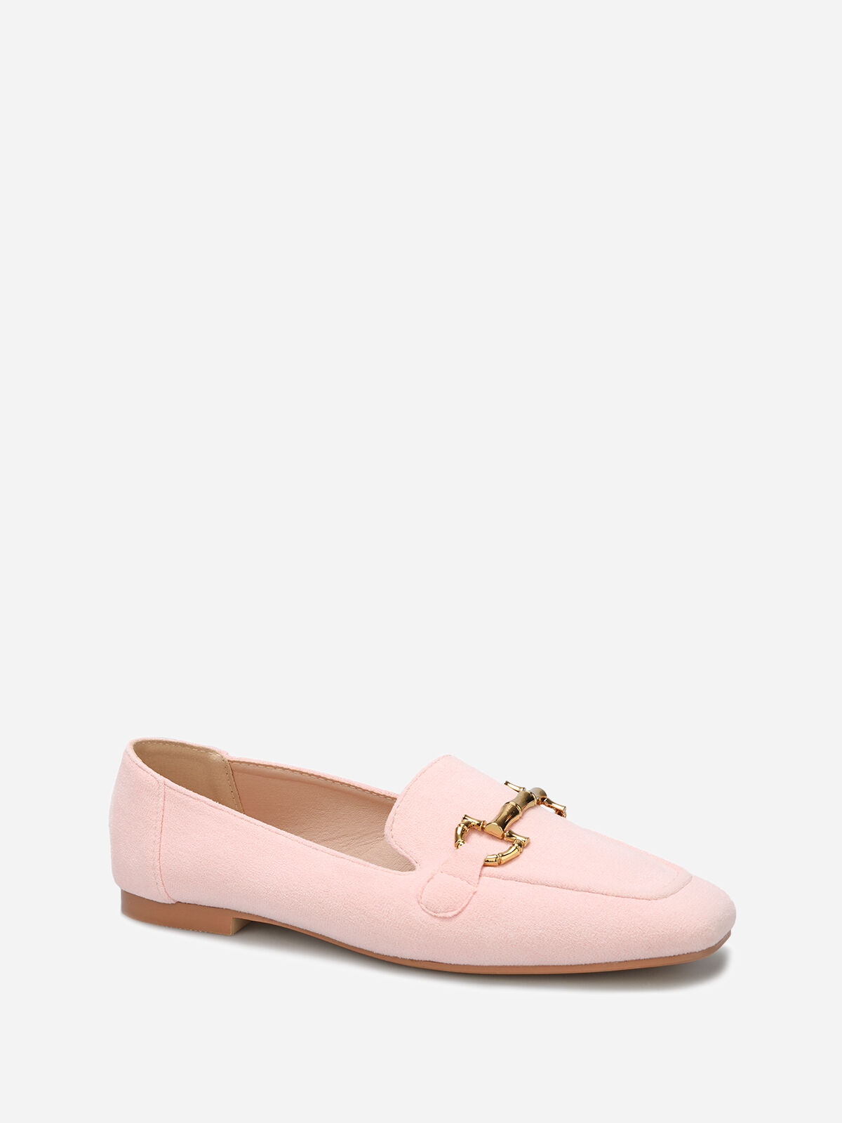 Mocassins en suédine à bride- Rose