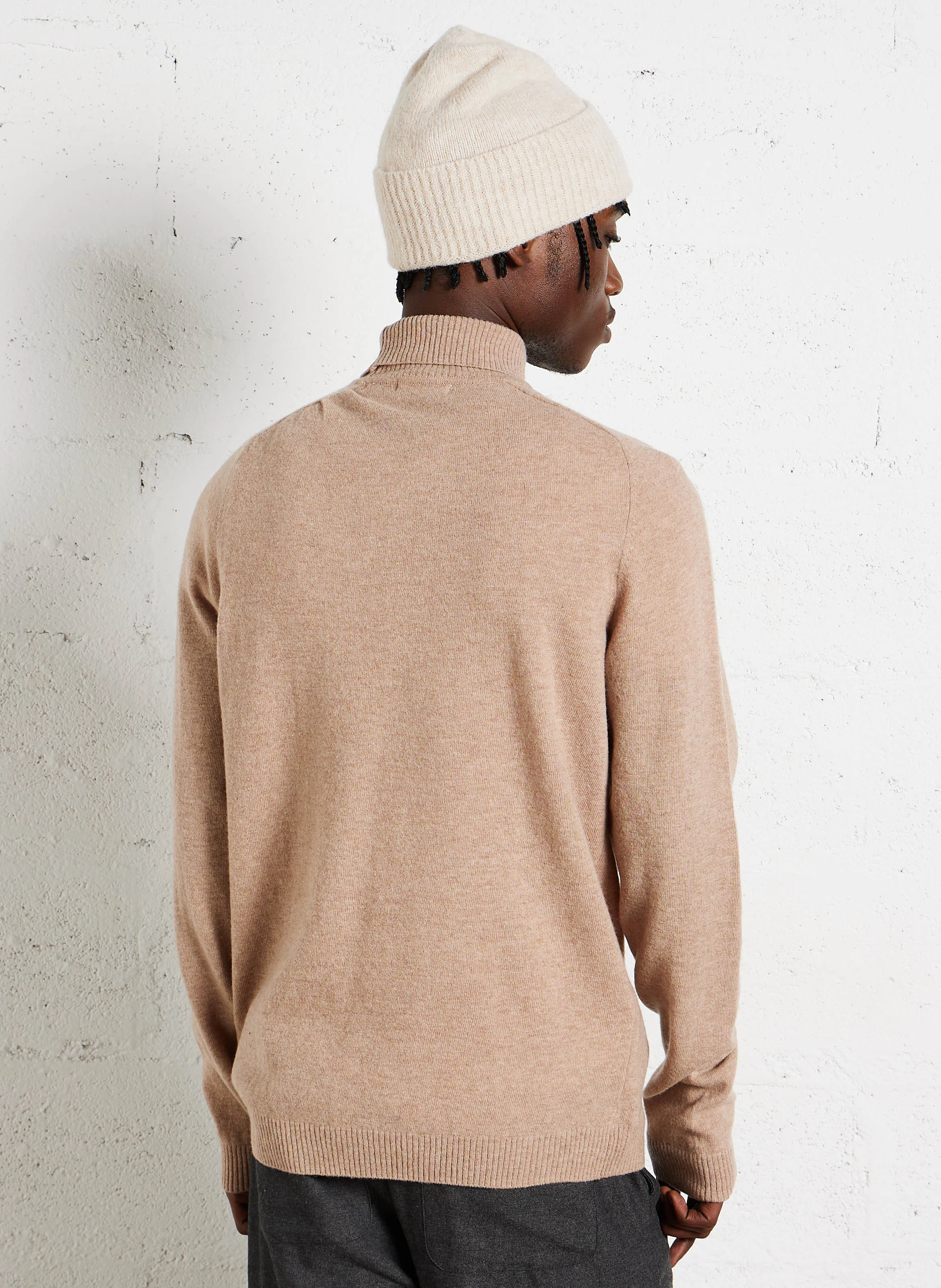 Col roulé regular-fit en laine | Marron