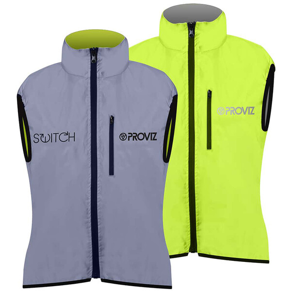 proviz - Veste réfléchissante Femme Switch - sans manches Gris / Jaune fluo