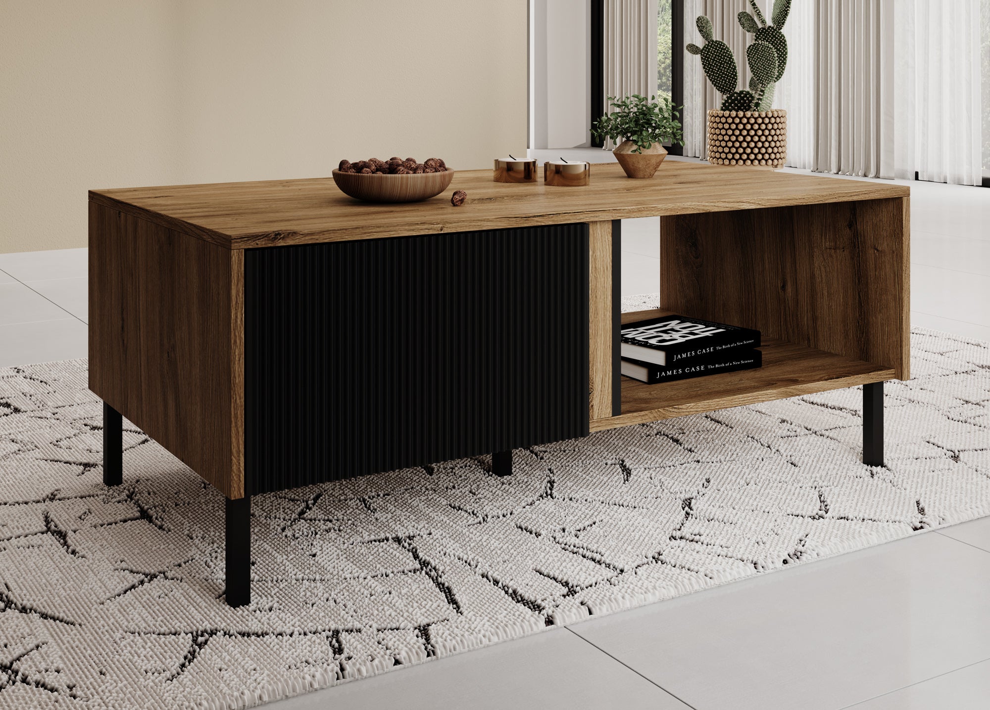 Margareth - Salontafel met opbergruimte - Eiken