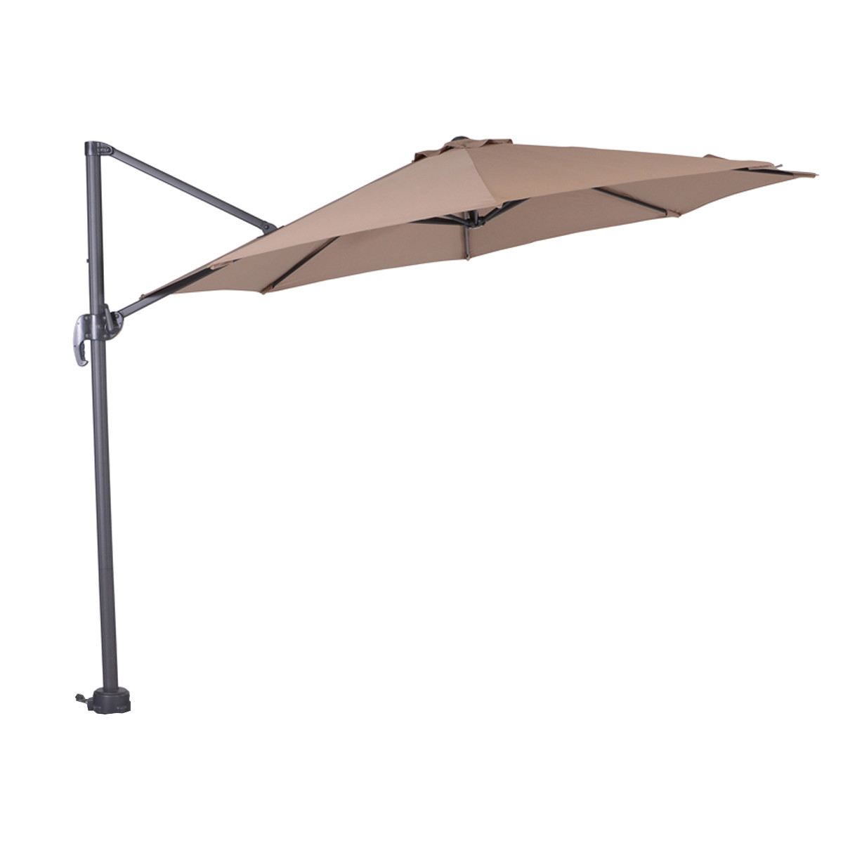 Garden Impressions Hawaii S d. grijs - taupe ronde zweefparasol
