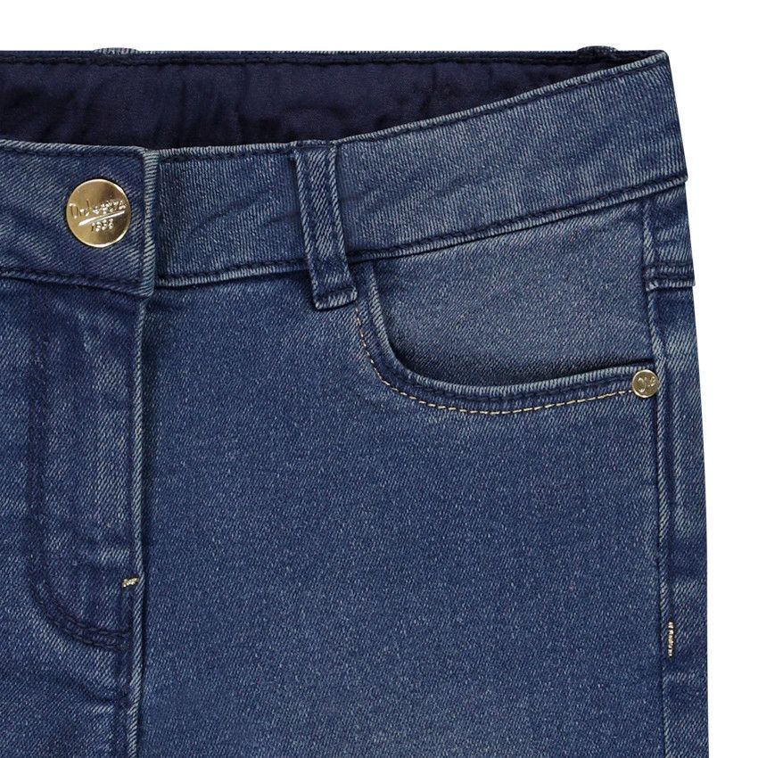 Jean slim en denim effet délavé pour fille - Bleu moyen