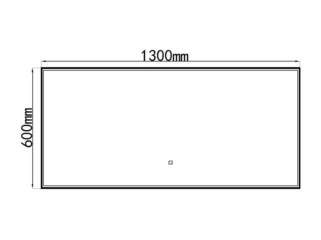 LuxuryBain- Miroir de salle de bain LED avec cadre en aluminium noir - 130x60cm LB-126080