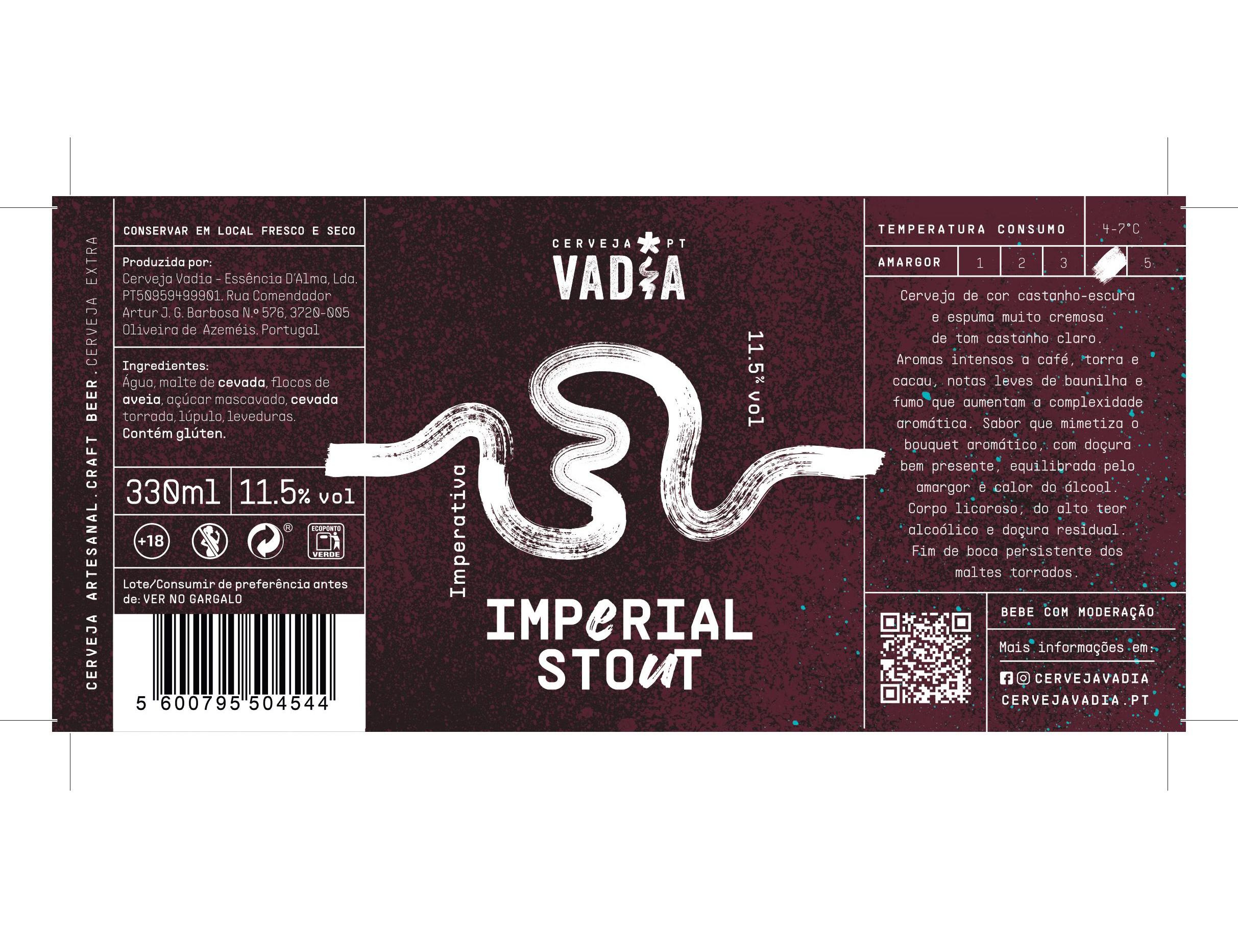 CERVEJA VADIA IMPERIAL STOUT 0.33 L
